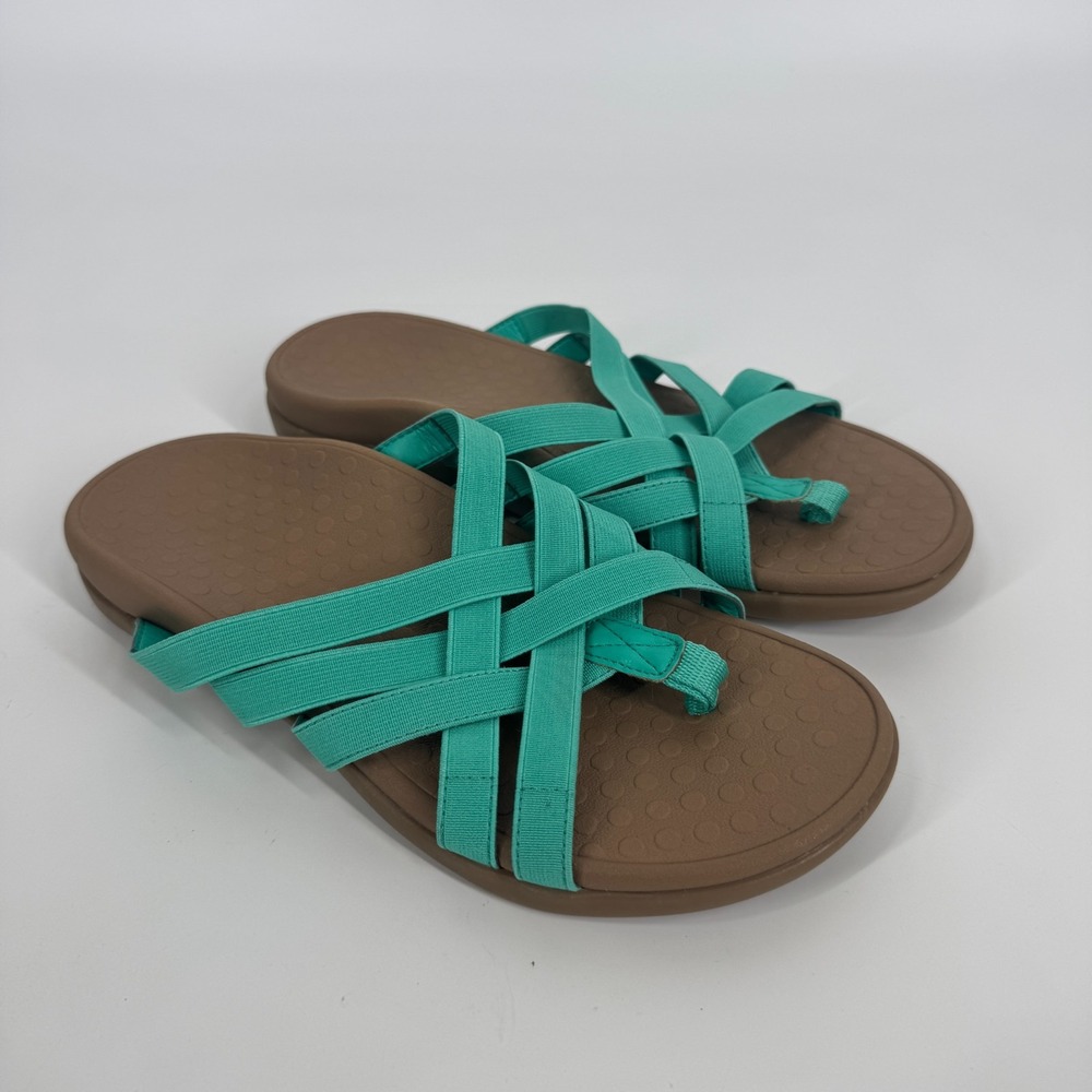 Vionic Tia Women's 8 Aqua Teal Sandal Comfort Orthotic Arch Support Sandal